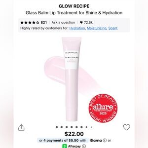 Glow recipe glass balm lip treatment for shine and hydration.